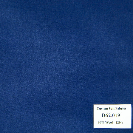[ Call ] D62.019 Kevinlli V4 - Vải Suit 60% Wool - Xanh Dương Trơn